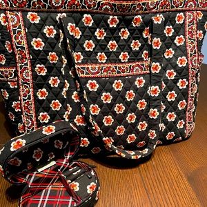 Vera Bradley Large Travel Tote with matching Jewelry Case